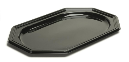 Image de PET PLATEAU OCTOG. NOIR 46X30CM SABERT 10PC