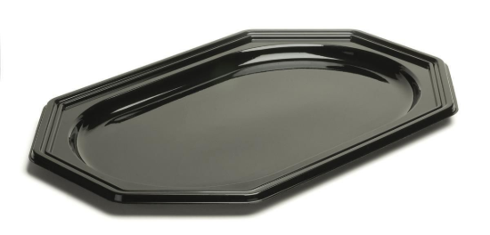 Image de PET PLATEAU OCTOG. NOIR 46X30CM SABERT 10PC