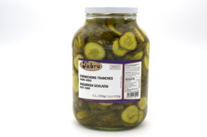 Image de CORNICHONS AIGRE DOUX TRANCHES 2.45KG FABRO